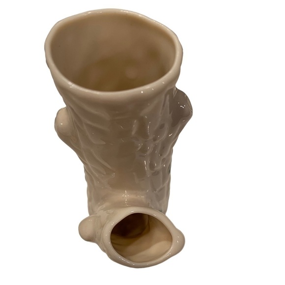 Vintage Belleek Ireland Porcelain Shamrock Triple Trunk Tree Shape Bud Vase - Picture 8 of 13